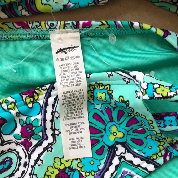 NWT Aerie paisley one shoulder bandeau bikini Set - Picture 3 of 4